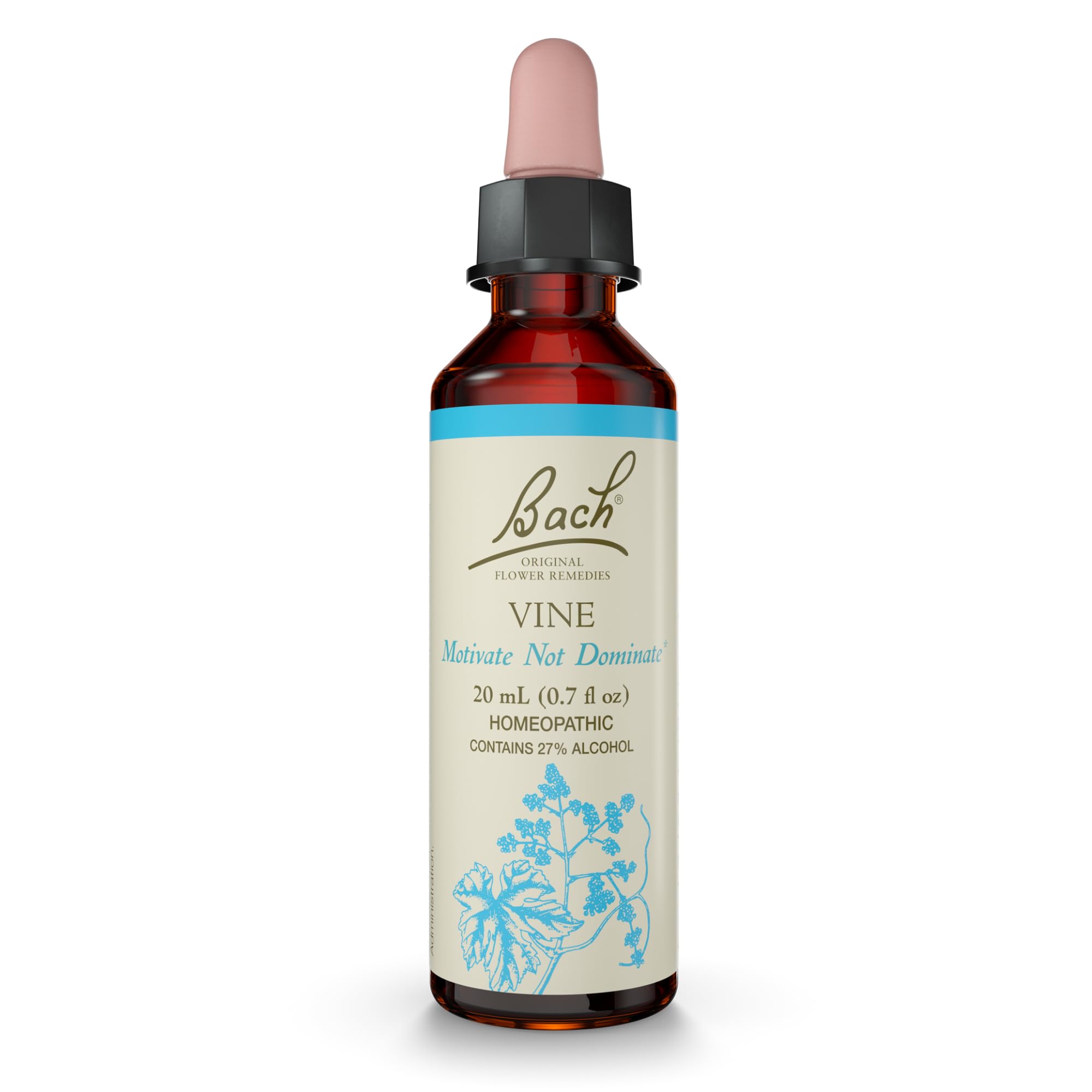 Bach Vine bottle dropper for emotional balance and confident expression