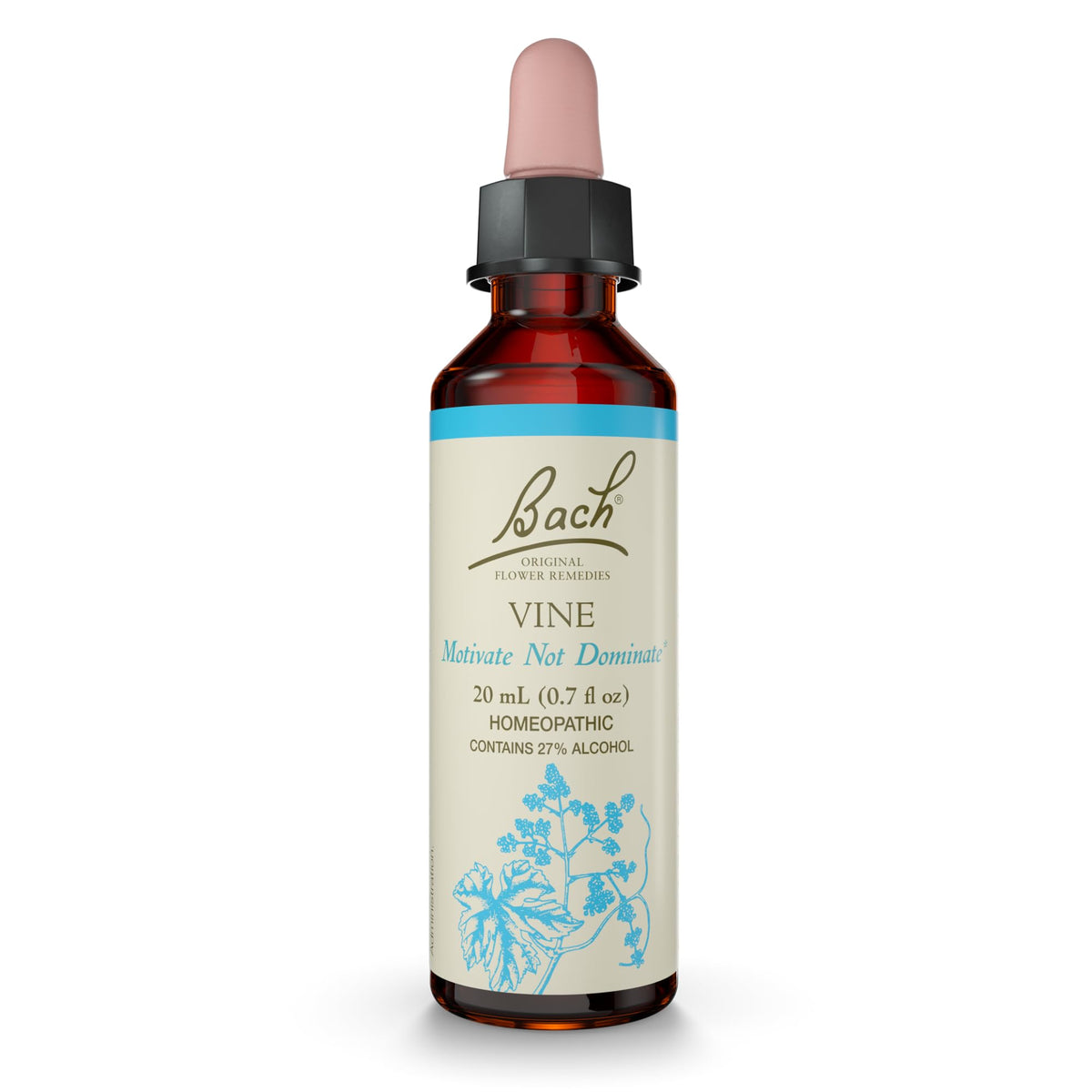 Bach Vine bottle dropper for emotional balance and confident expression