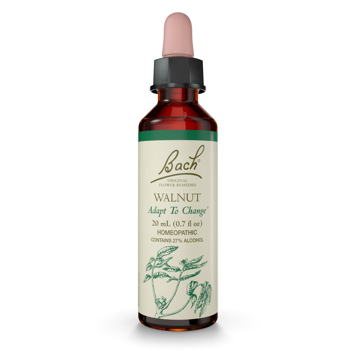 Bach Walnut 20ml bottle ready for adapting to change.