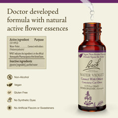 Bach Water Violet dropper showing convenient alcohol-free use.