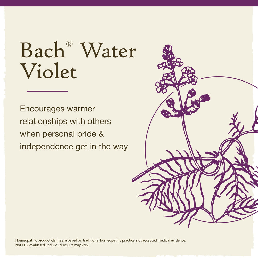 Bach Water Violet drops support warmer outreach to others.