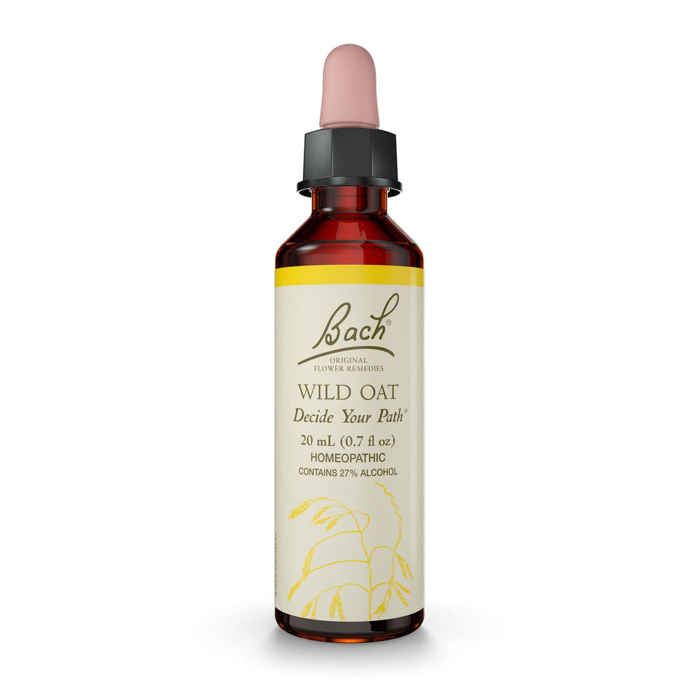 Bach Wild Oat bottle shown for daily use to help clarify your path.