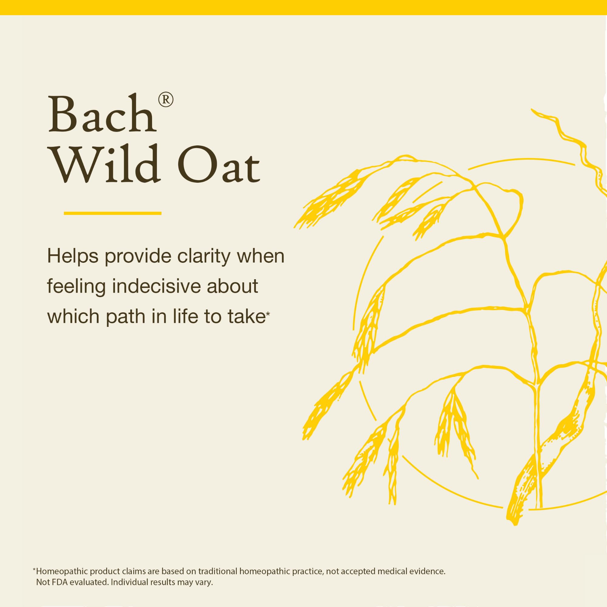 Bach Wild Oat dropper close-up highlights precise dosing and vegan formula