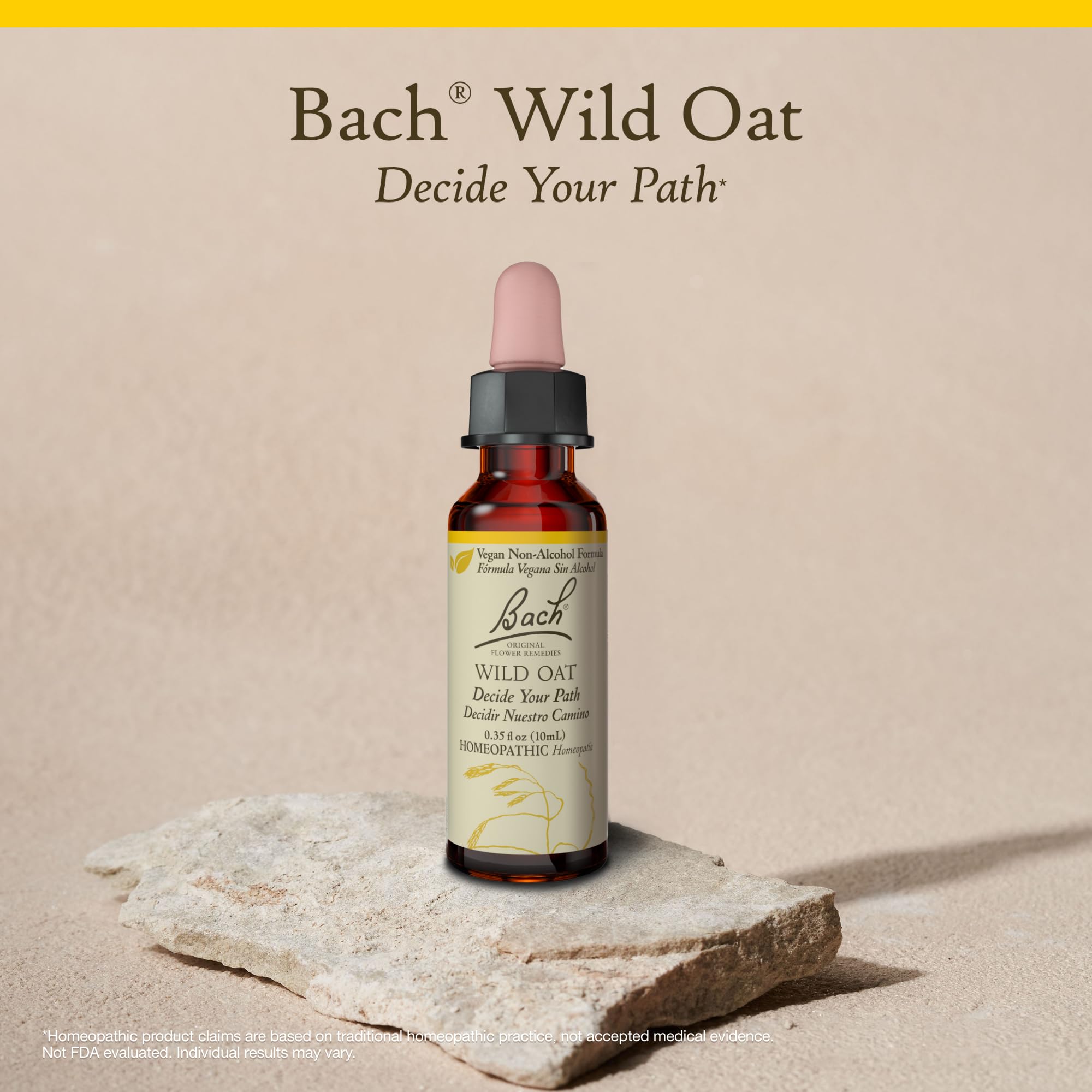 Bach Wild Oat drops in water show easy routine integration for clarity