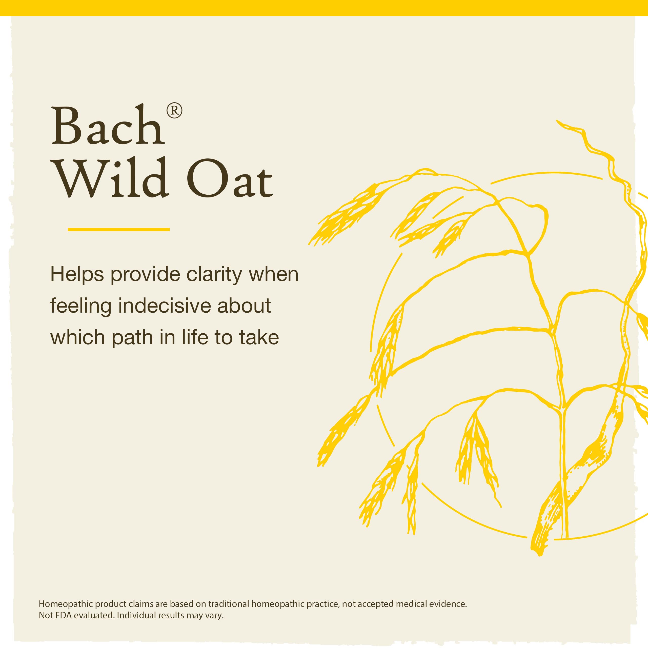 Bach Wild Oat label shows 1935 heritage for trusted, natural use.
