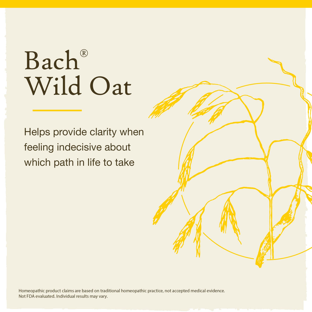 Bach Wild Oat label shows 1935 heritage for trusted, natural use.