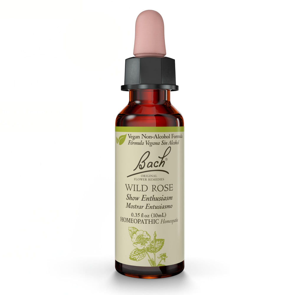 Bach Wild Rose bottle and dropper for daily emotional balance