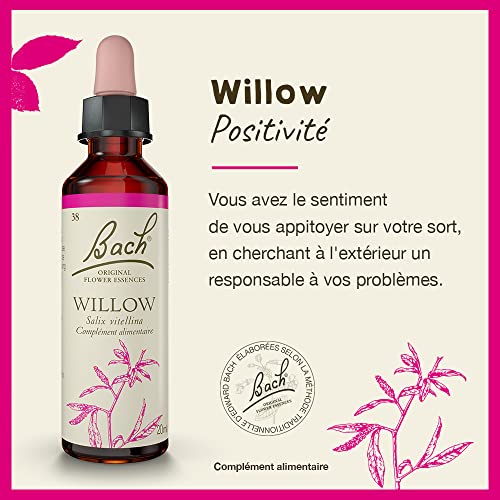 Bach Willow dropper dispensing two drops for easy use