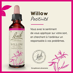 Bach Willow dropper dispensing two drops for easy use