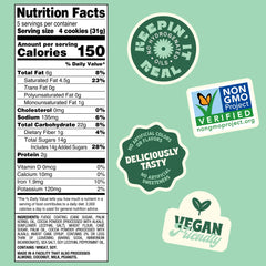 Back to Nature Fudge Mint Cookies closeup reveals fudgy centers and mint crunch.