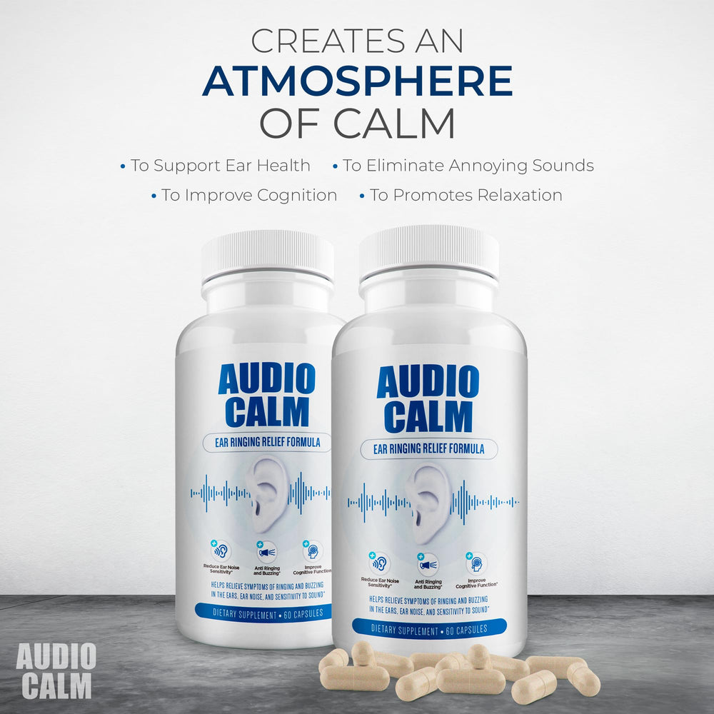 BACTICURE Audio Calm label close-up with ingredients and usage directions.