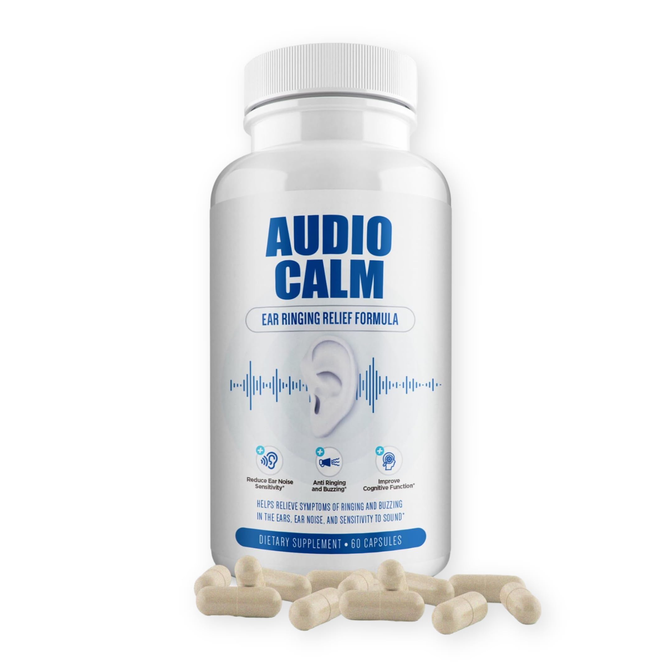 BACTICURE Audio Calm packshot - bottle for tinnitus support and daily use