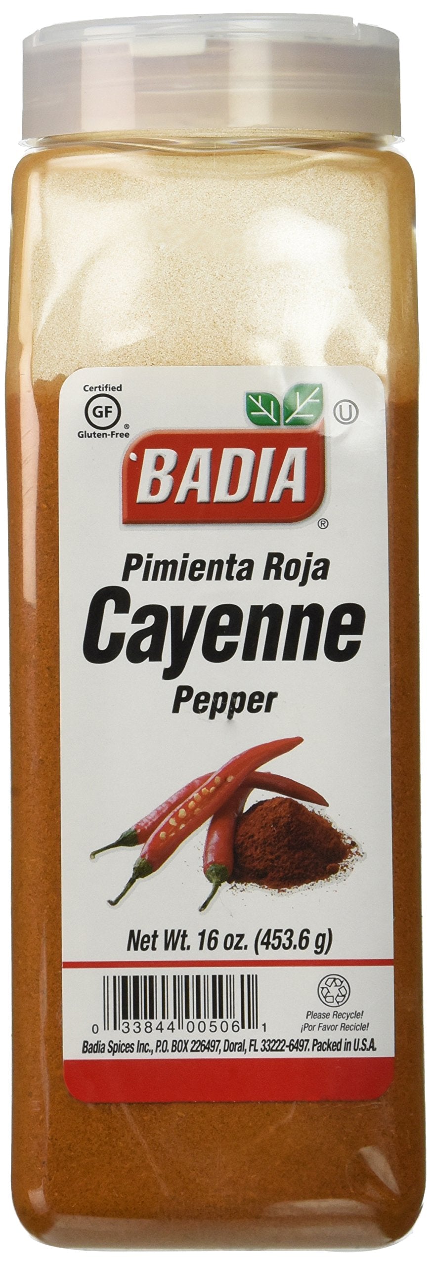 Badia Pepper Cayenne bottle pour for easy controlled seasoning and heat boost