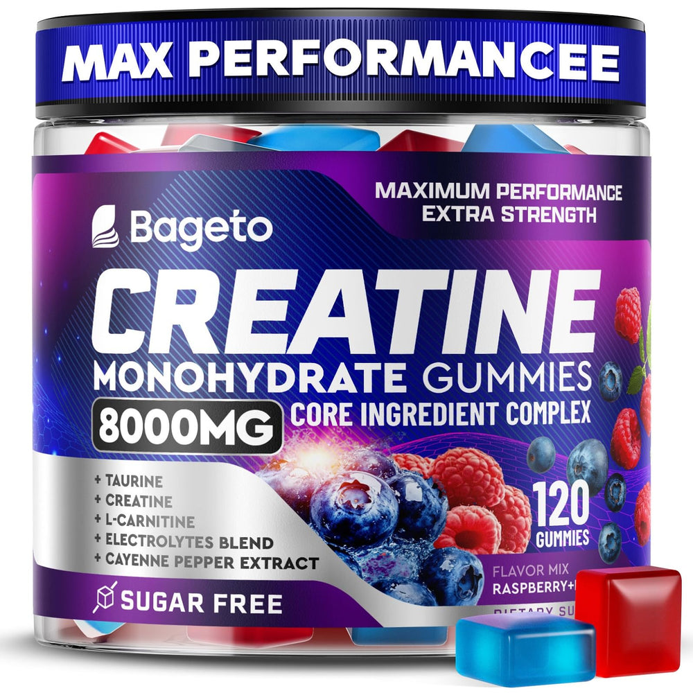 Bageto Creatine Monohydrate Gummies bottle ready for workouts and energy support