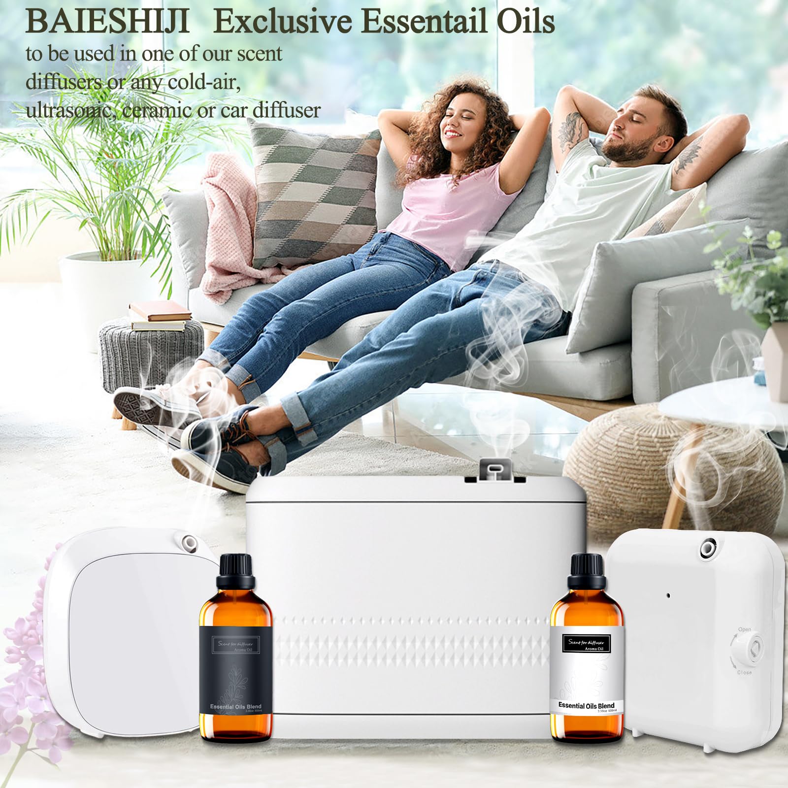 BAIESHIJI 100 ml bottle fits diffusers for continuous fragrance release