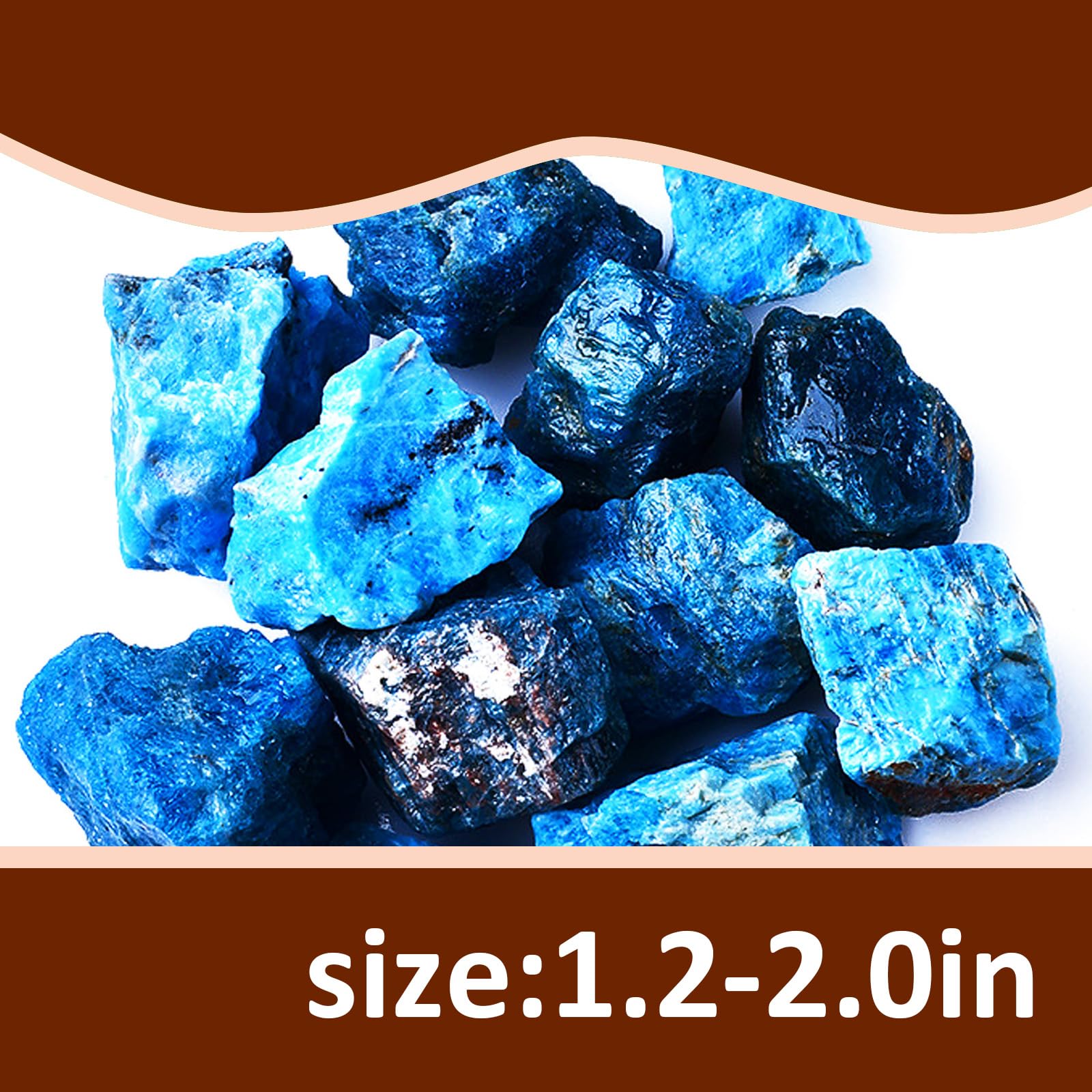 Bairdish Blue Apatite rough stone with natural ice patterns for chakra work.