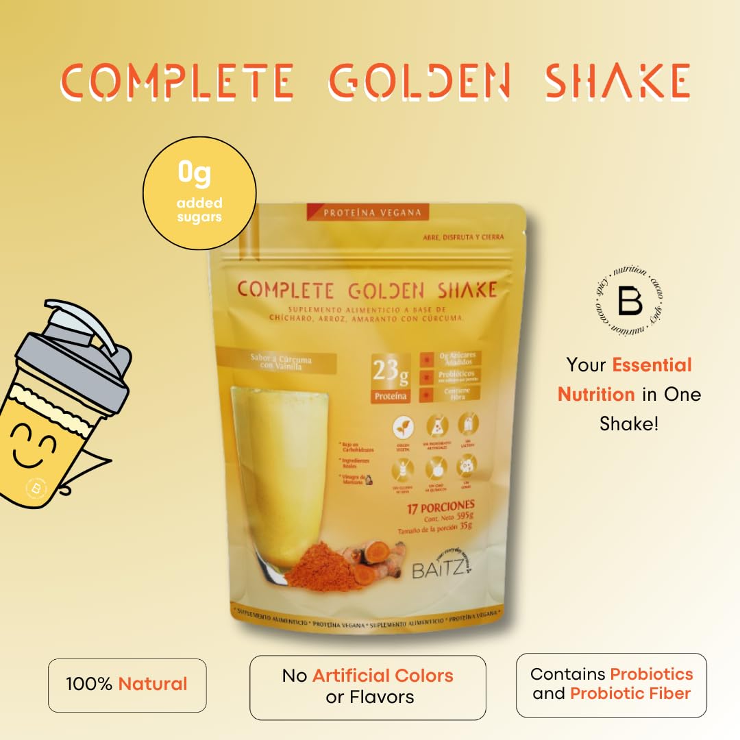 Baitz Complete Golden Shake glass of vanilla turmeric shake after a workout