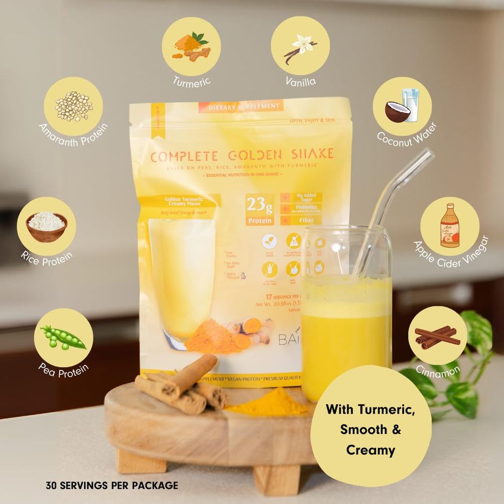 Baitz Complete Golden Shake vanilla close-up showing natural flavor profile