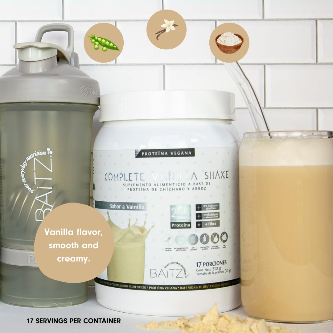 Baitz Complete Vanilla Shake probiotic blend supports daily digestion