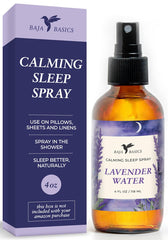 Baja Basics lavender sleep spray bottle for calming bedtime routine.