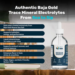 Baja Gold drops pouring into a glass to boost hydration and taste.