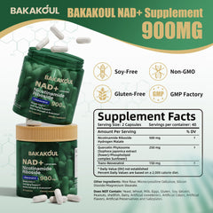 BAKAKOUL NAD bottle back with ingredients and certification notes