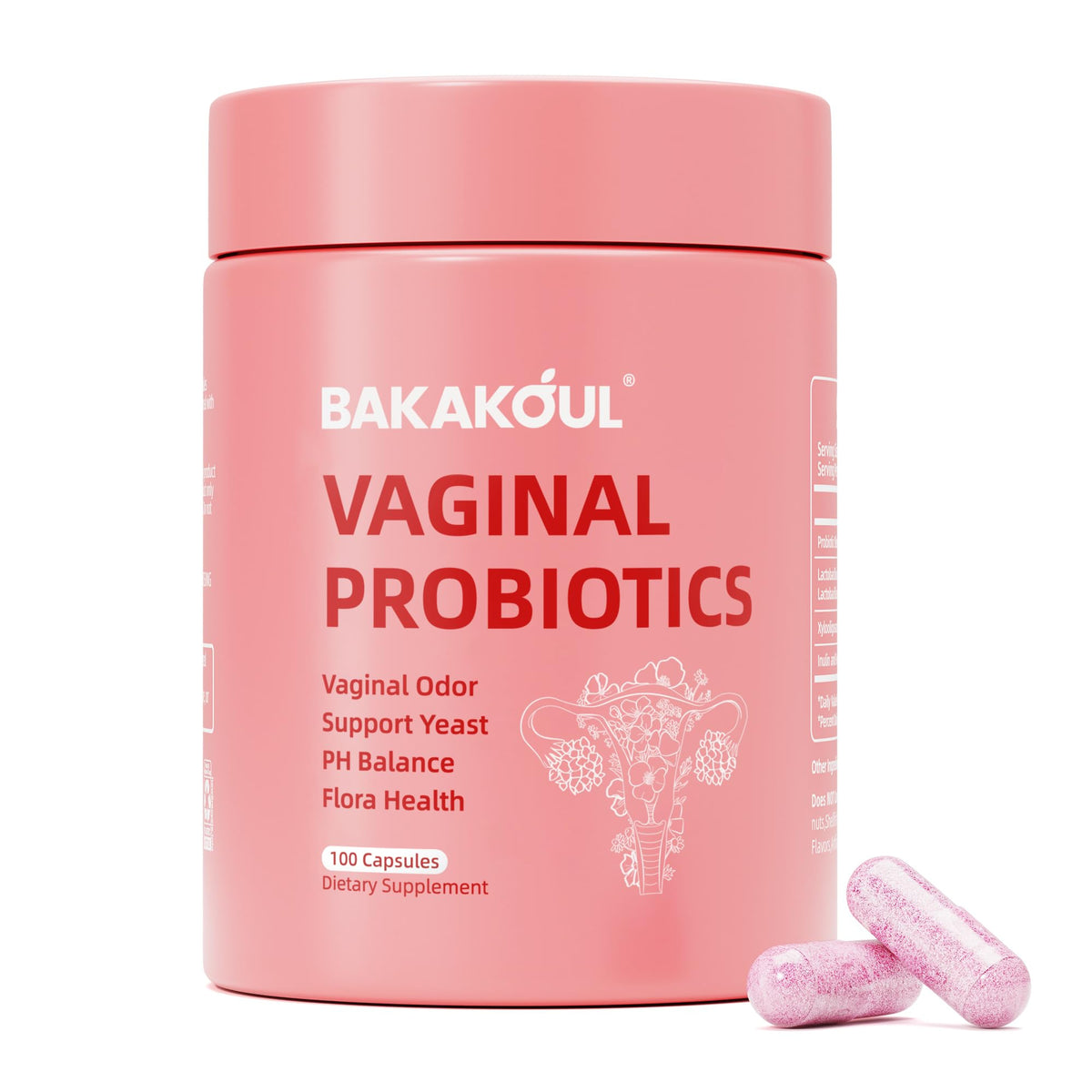 BAKAKOUL vaginal probiotic bottle pour supports daily vaginal balance