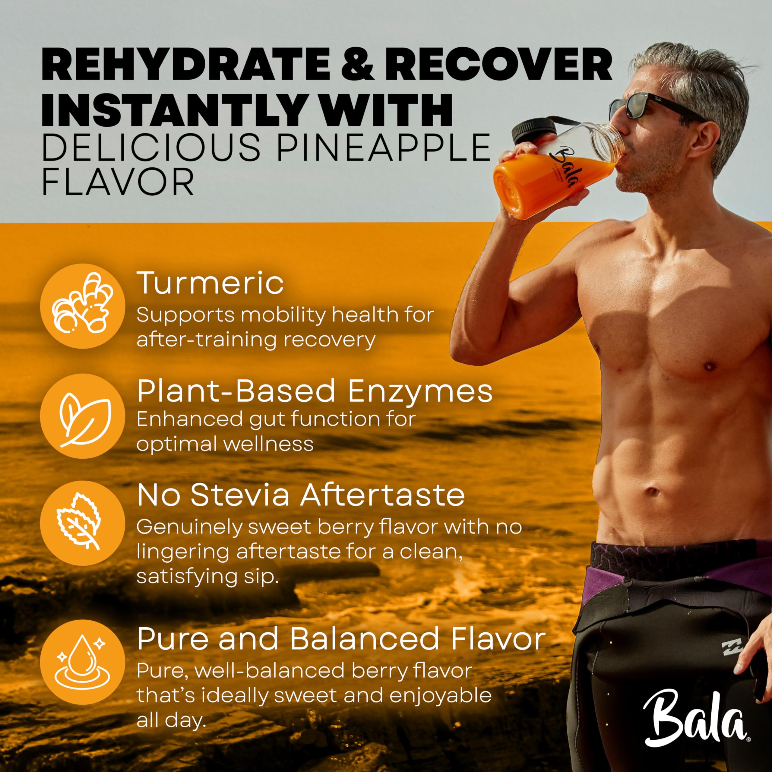 Bala dissolving in water creates smooth, clump-free hydration.