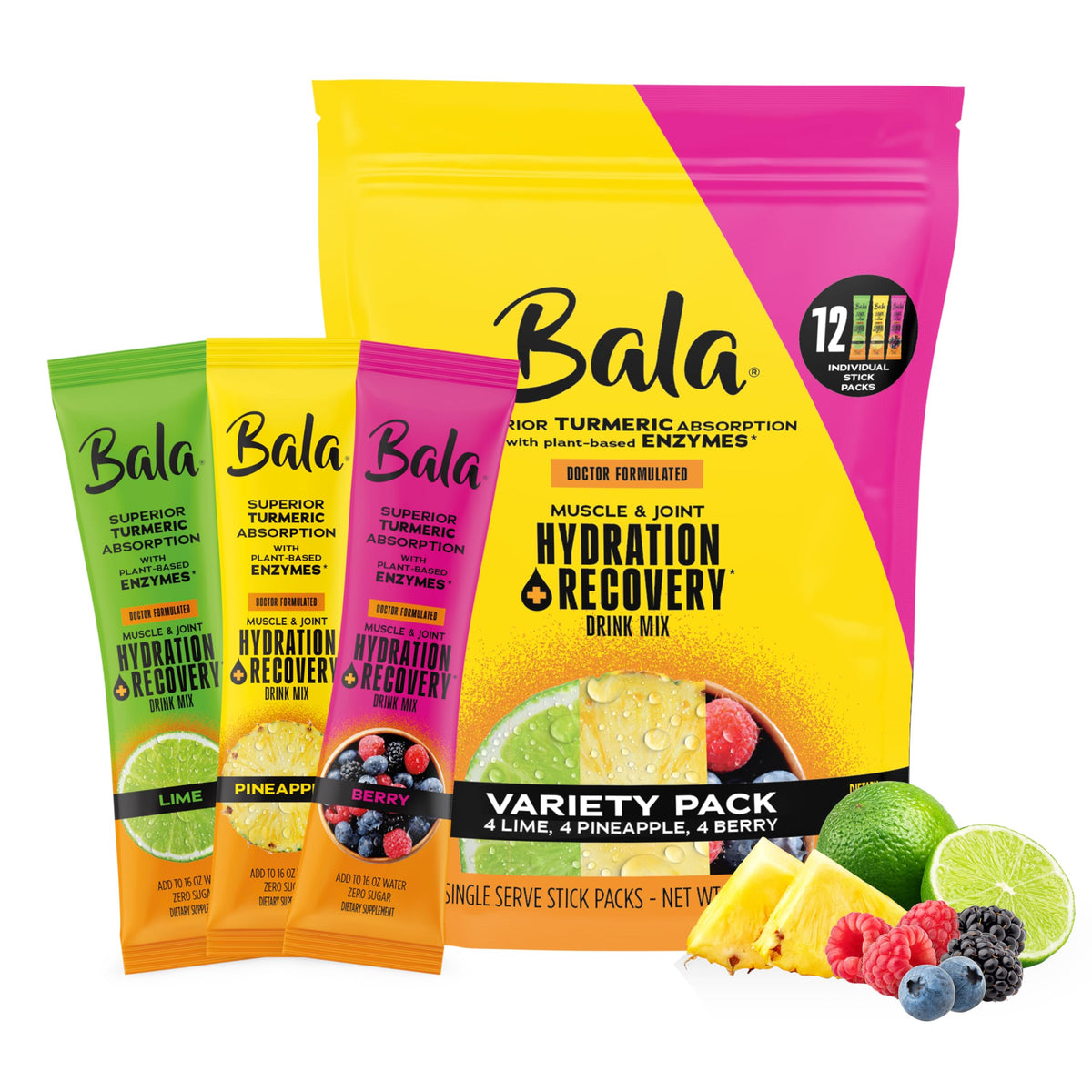 Bala Total Body Wellness Drink Mix variety pack shown for versatile hydration options.