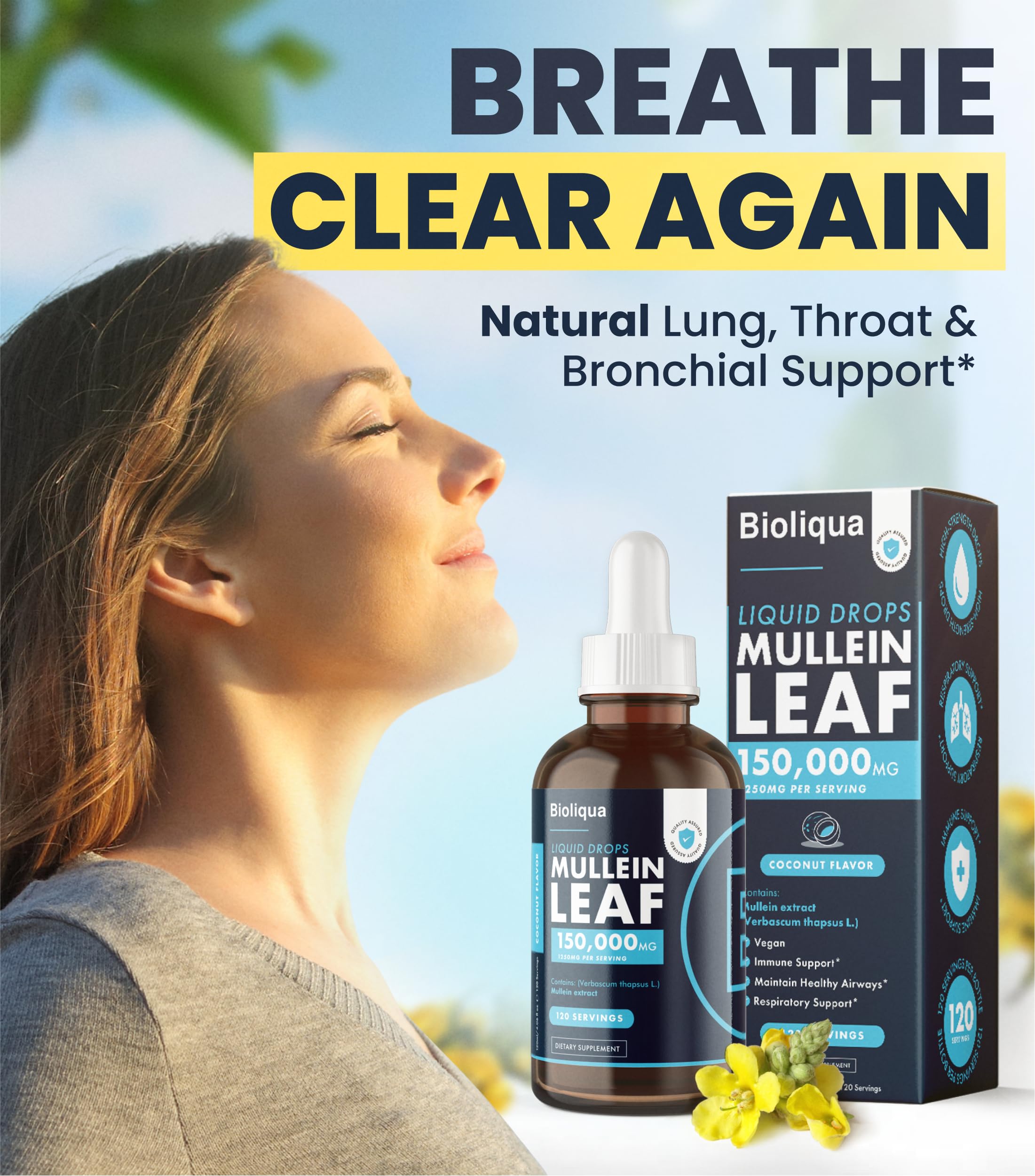 Balance Bioliqua Mullein Drops coconut flavor close-up for easy dosing.