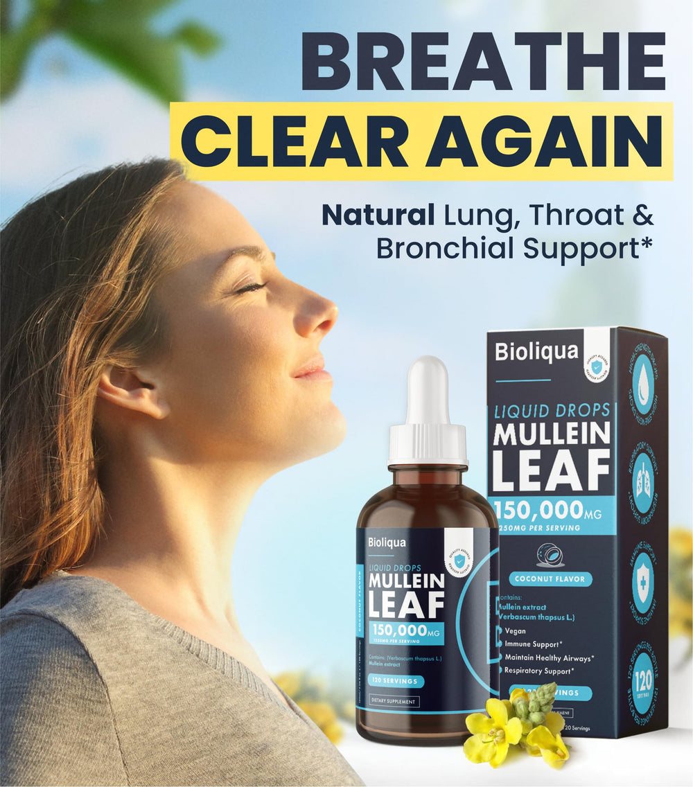 Balance Bioliqua Mullein Drops coconut flavor close-up for easy dosing.