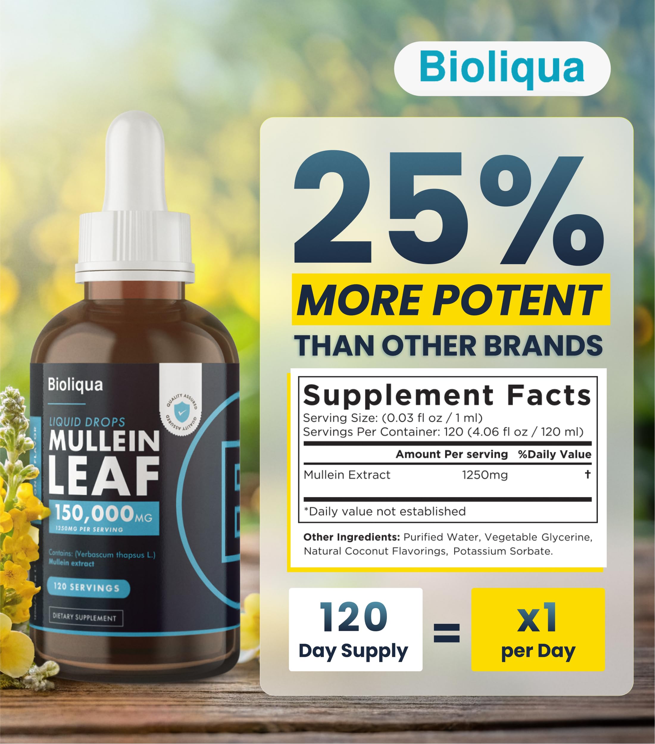 Balance Bioliqua Mullein Drops dropper in action showing simple dosing.