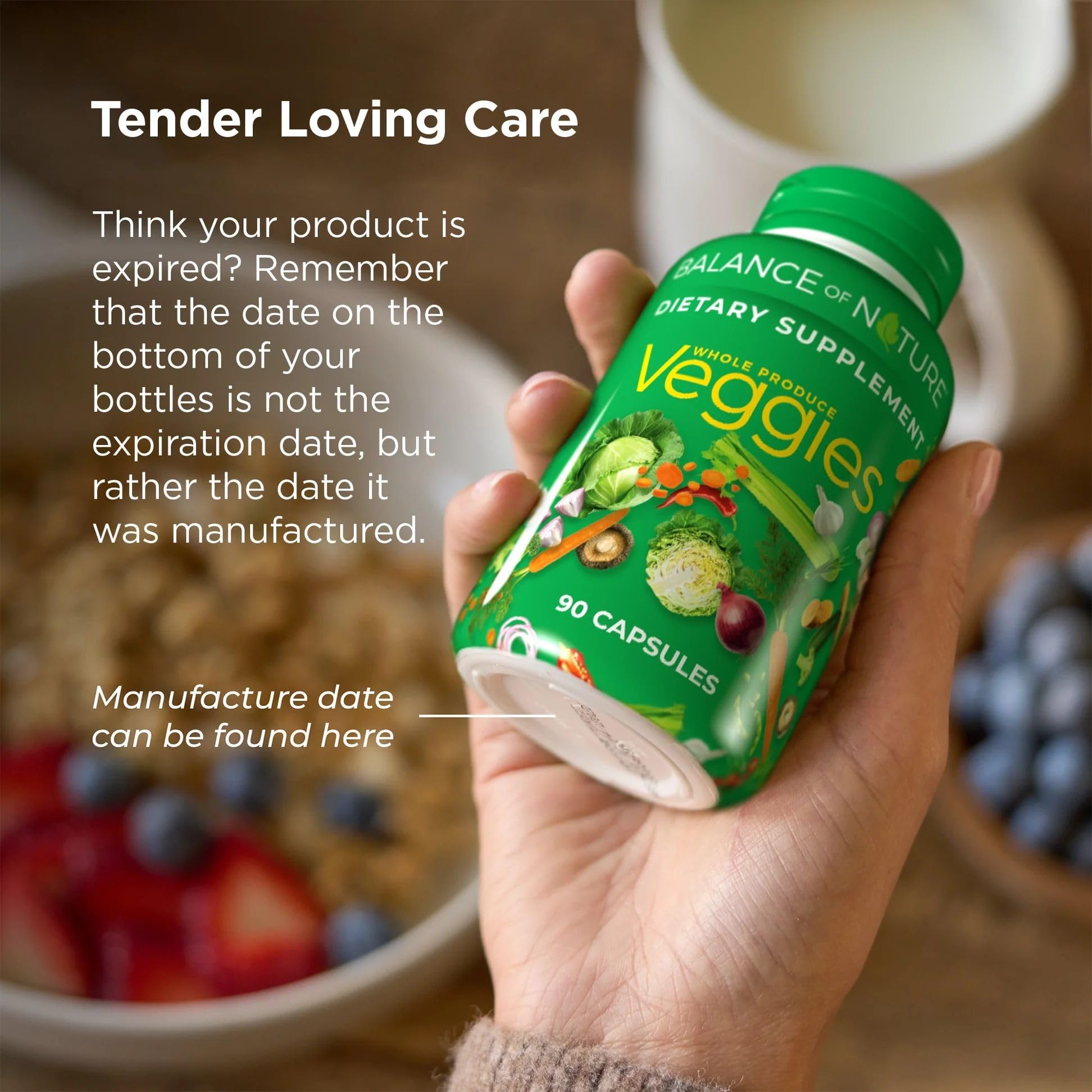 Balance of Nature Fiber & Spice bottle closeup suggests a daily fiber routine.