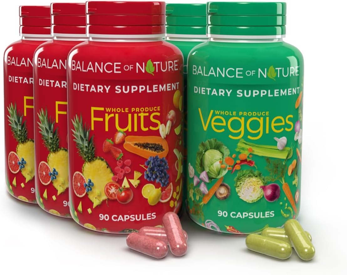Balance of Nature Fruits bottle showing natural ingredients for daily balance