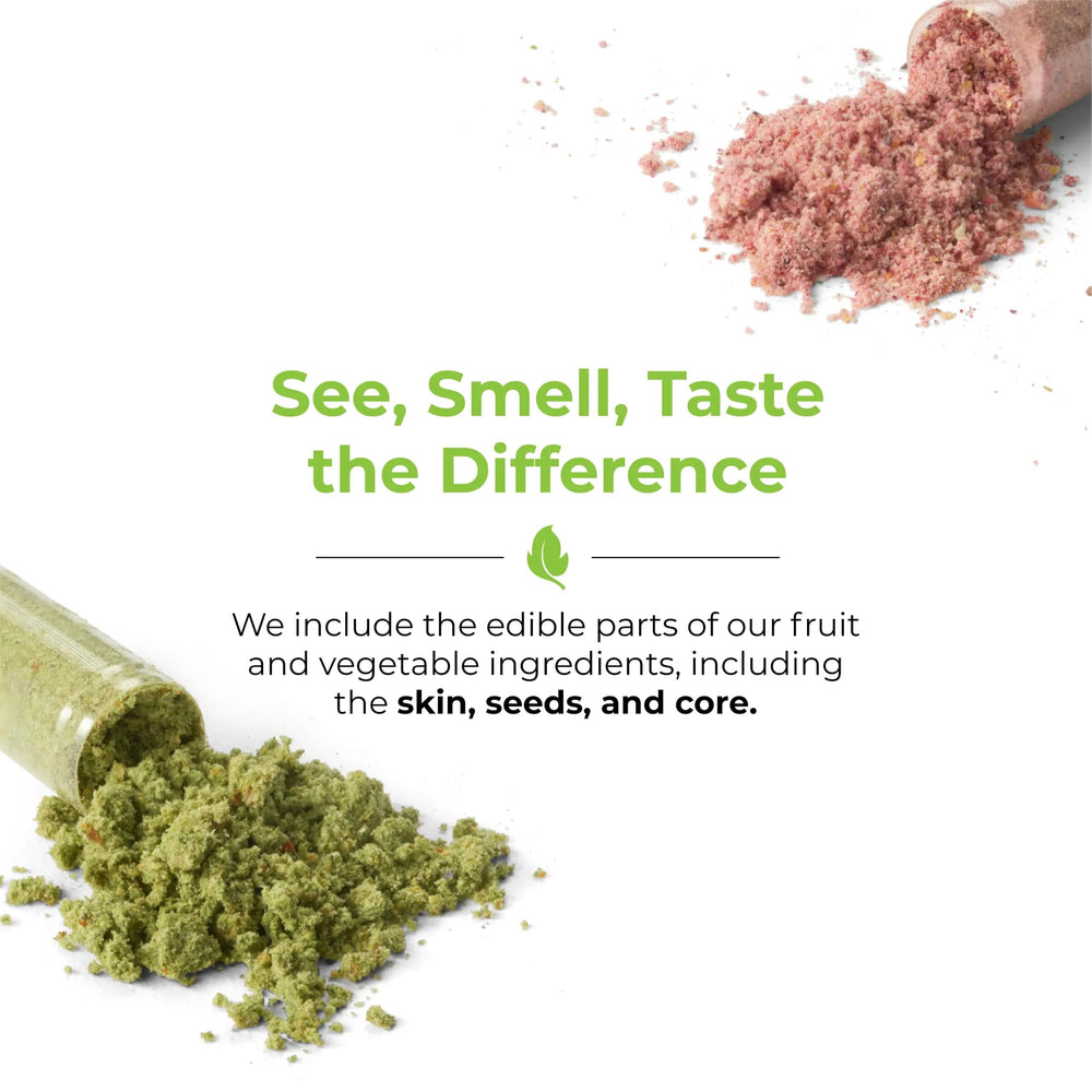 Close-up of Balance of Nature Fruits capsules with colorful ingredients for daily vitality