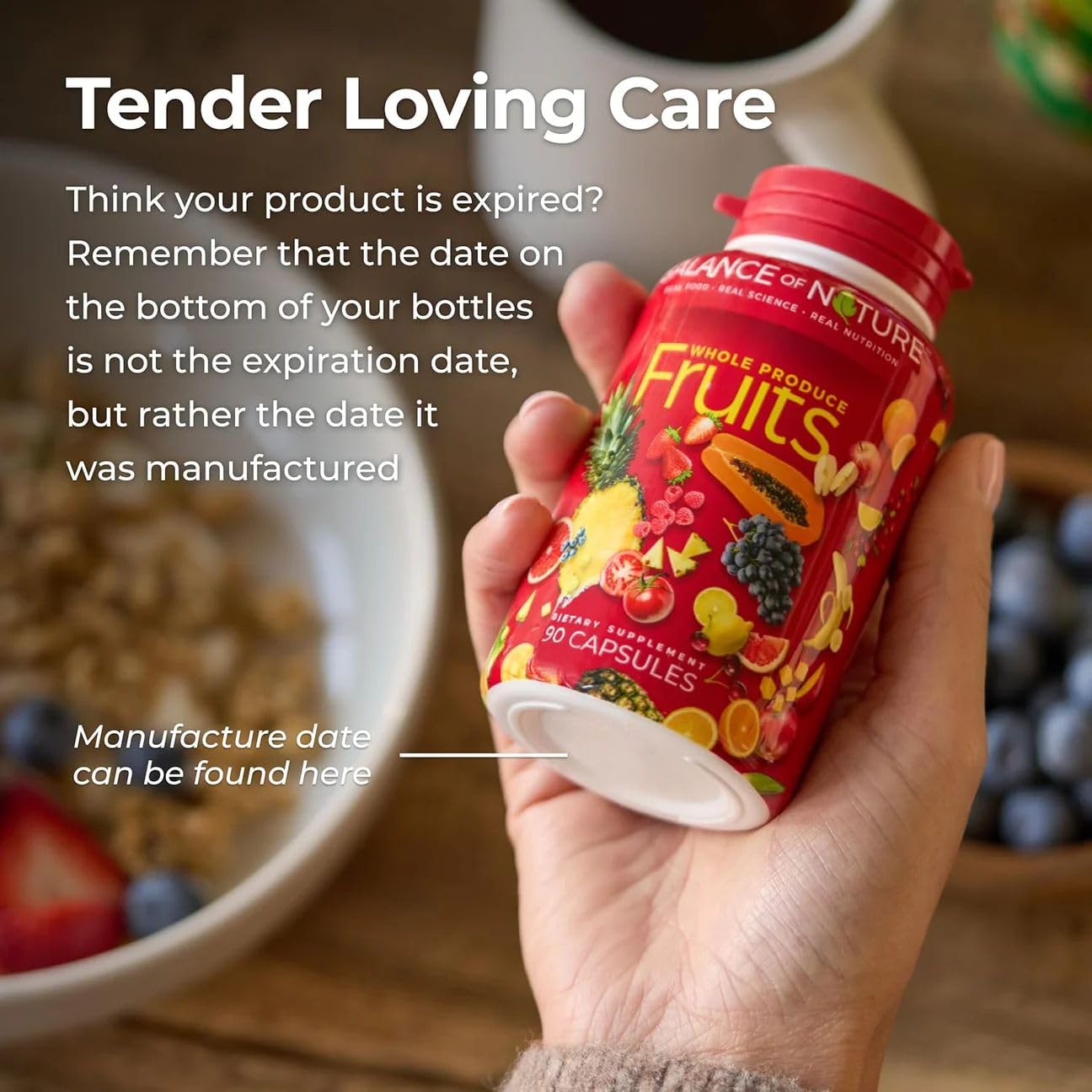 Balance of Nature Fruits capsules displayed for a convenient daily routine.