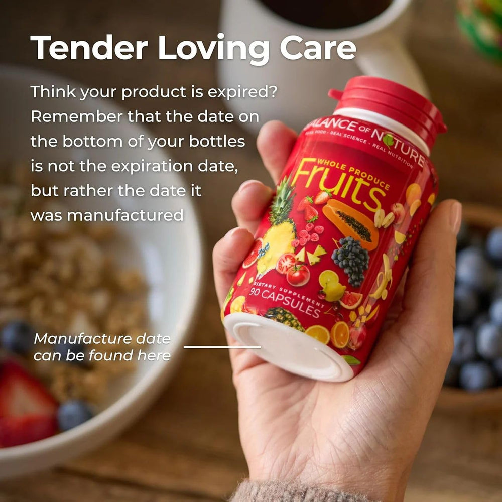 Balance of Nature Fruits capsules displayed for a convenient daily routine.