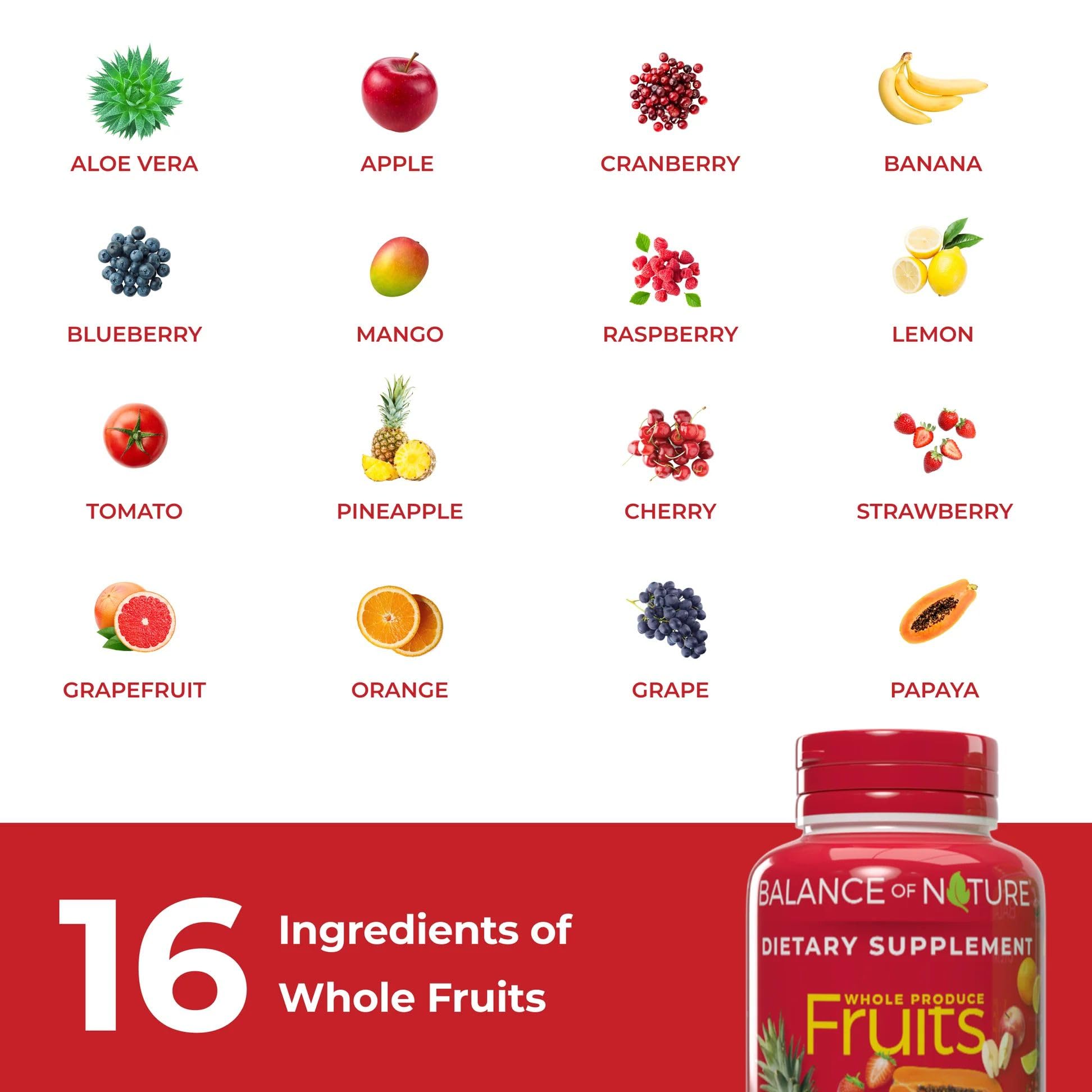 Boxed Balance of Nature Fruits packaging emphasizes gluten-free and kosher status.