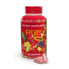 Balance of Nature Fruits bottle on pantry shelf supports daily fruit intake.