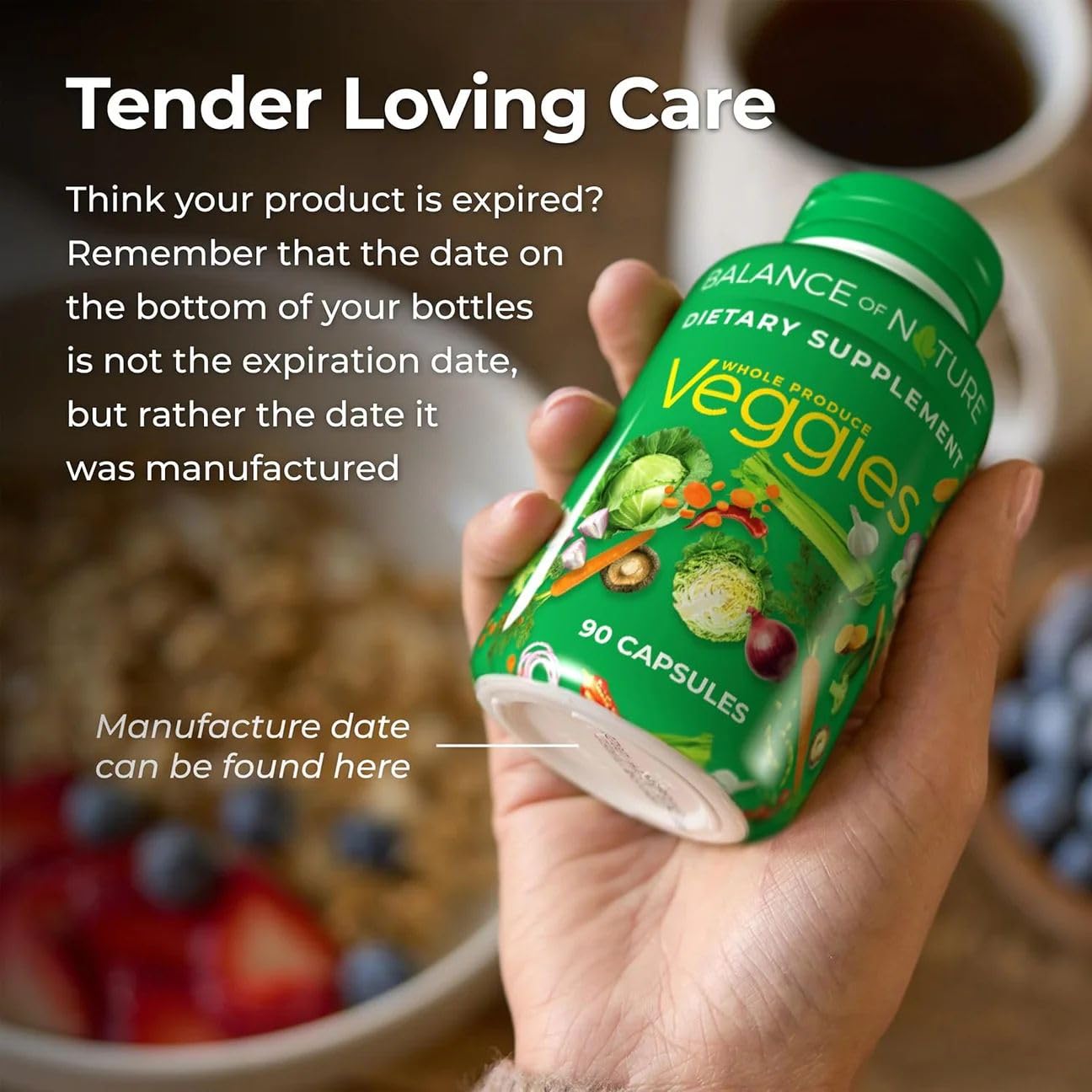 Lifestyle shot of the Balance of Nature Whole Health System bundle with Fruits & Veggies and Fiber & Spice