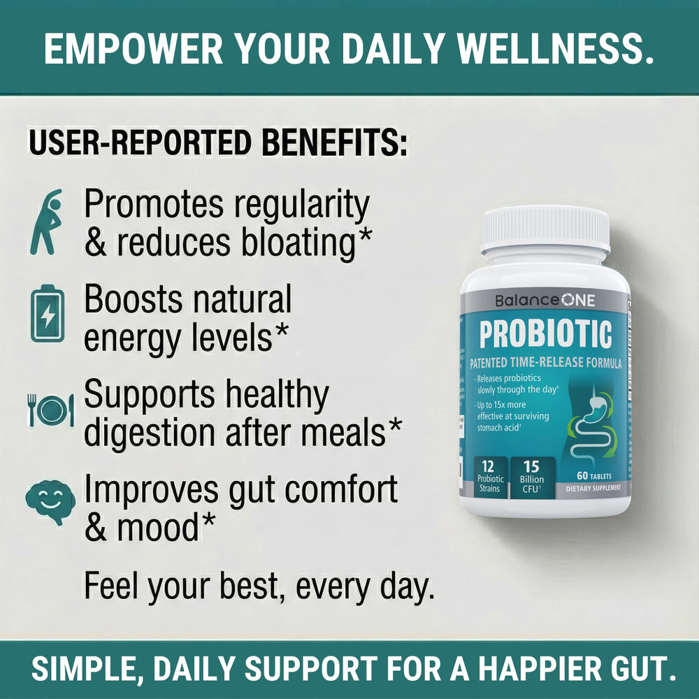 Balance ONE probiotic designed for both women and men for daily use.