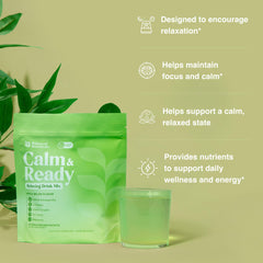 Balanced Botanicals Calm and Ready Strawberry Pina Colada packet for tropical calm.