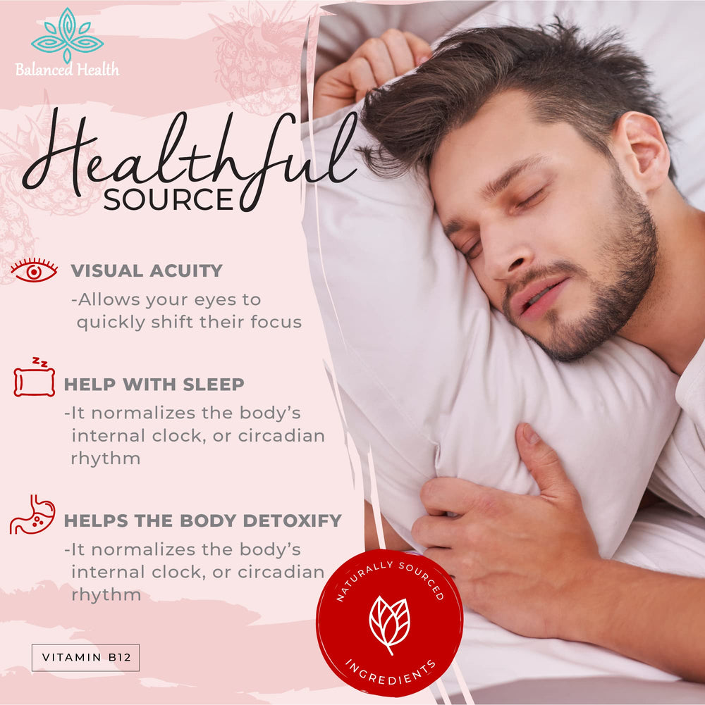 Balanced Health B12 label shows 1000 mcg potency.
