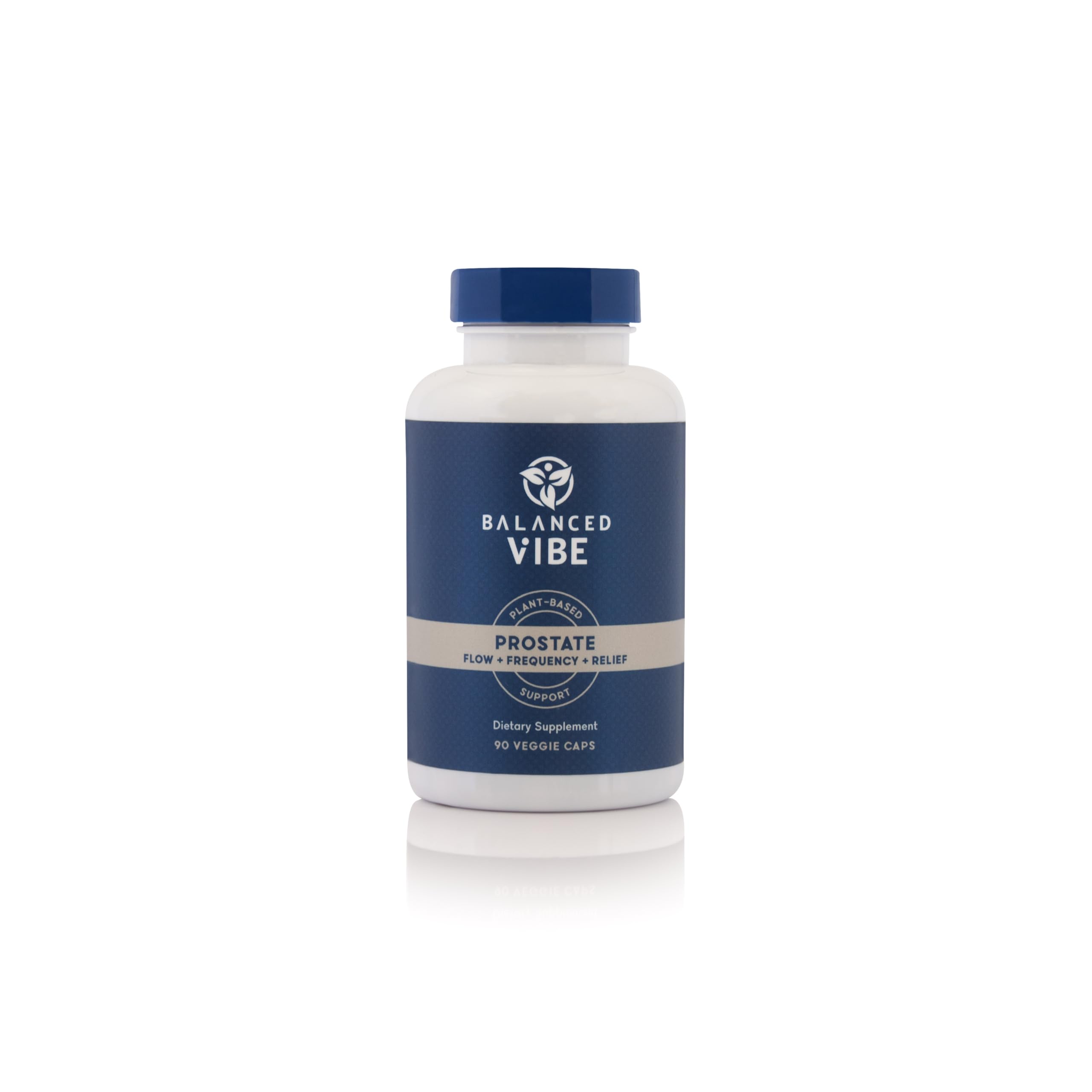Balanced Vibe Prostate bottle pour supports convenient nightly dosing.