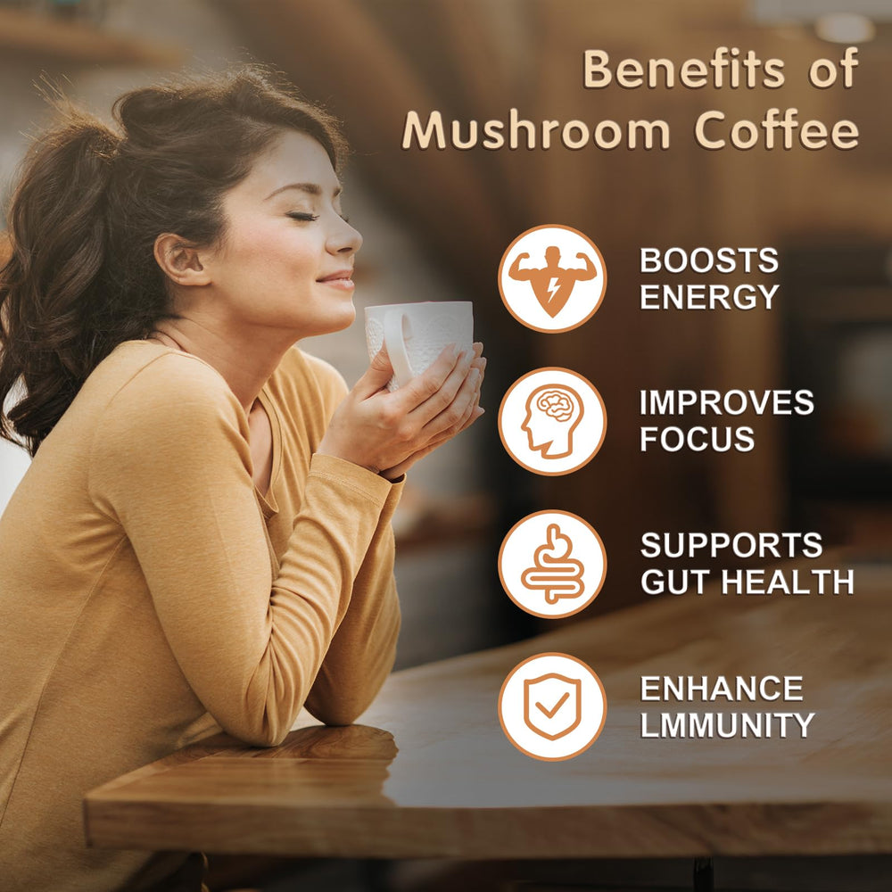 Balincer Mushroom Coffee hot brew in a mug for a cozy start to your day
