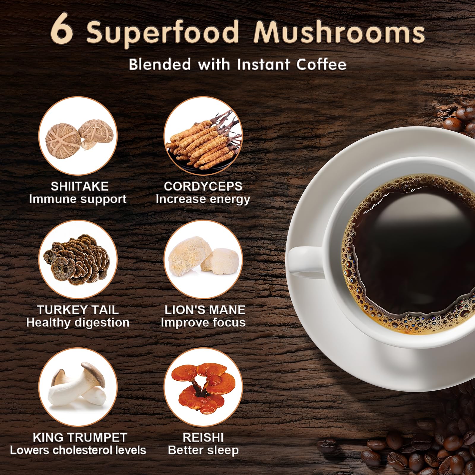 Balincer Mushroom Coffee teaspoon measure for consistent 8–10 oz servings