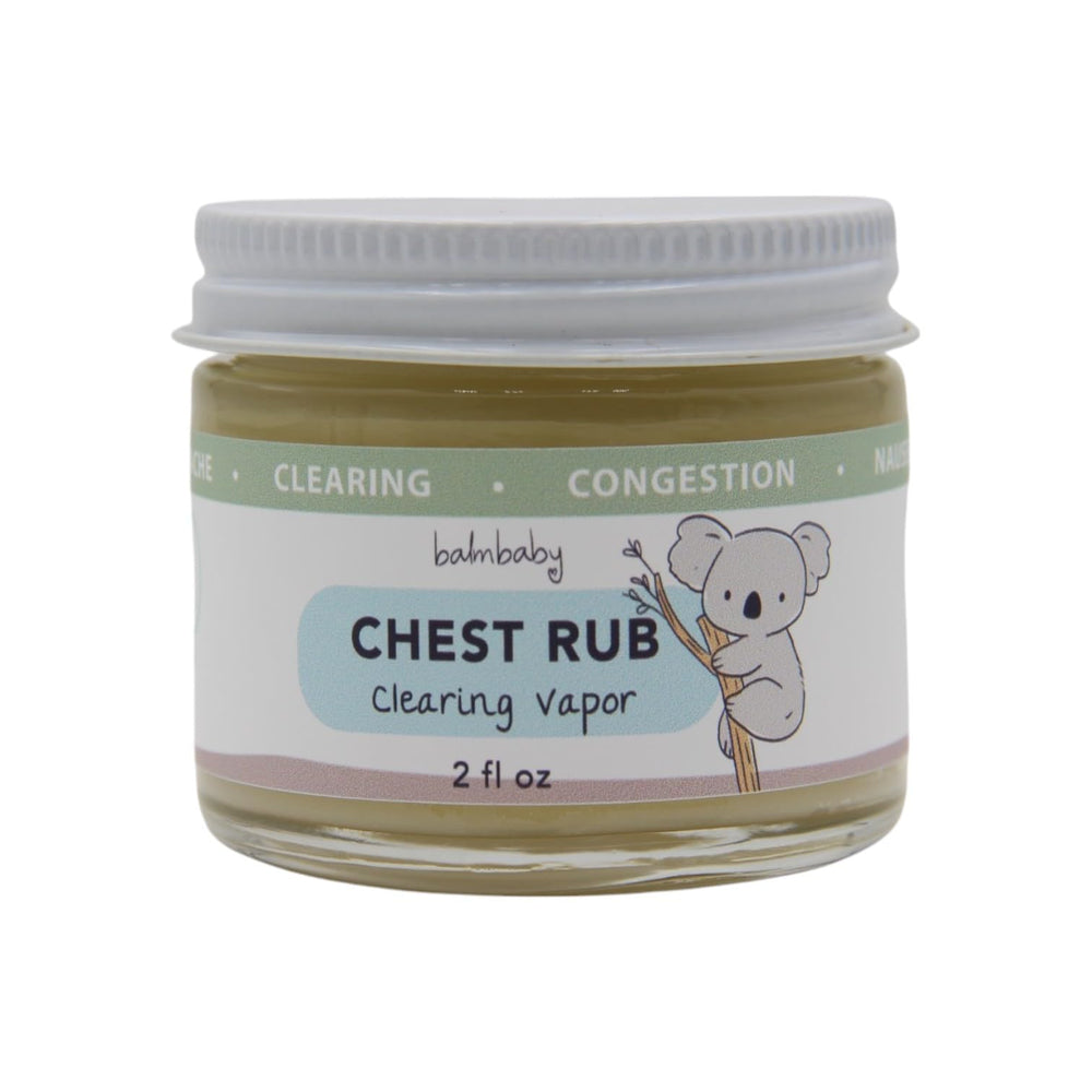 BALM! Baby Chest Rub bottle with natural eucalyptus and lavender blend for soothing baby comfort