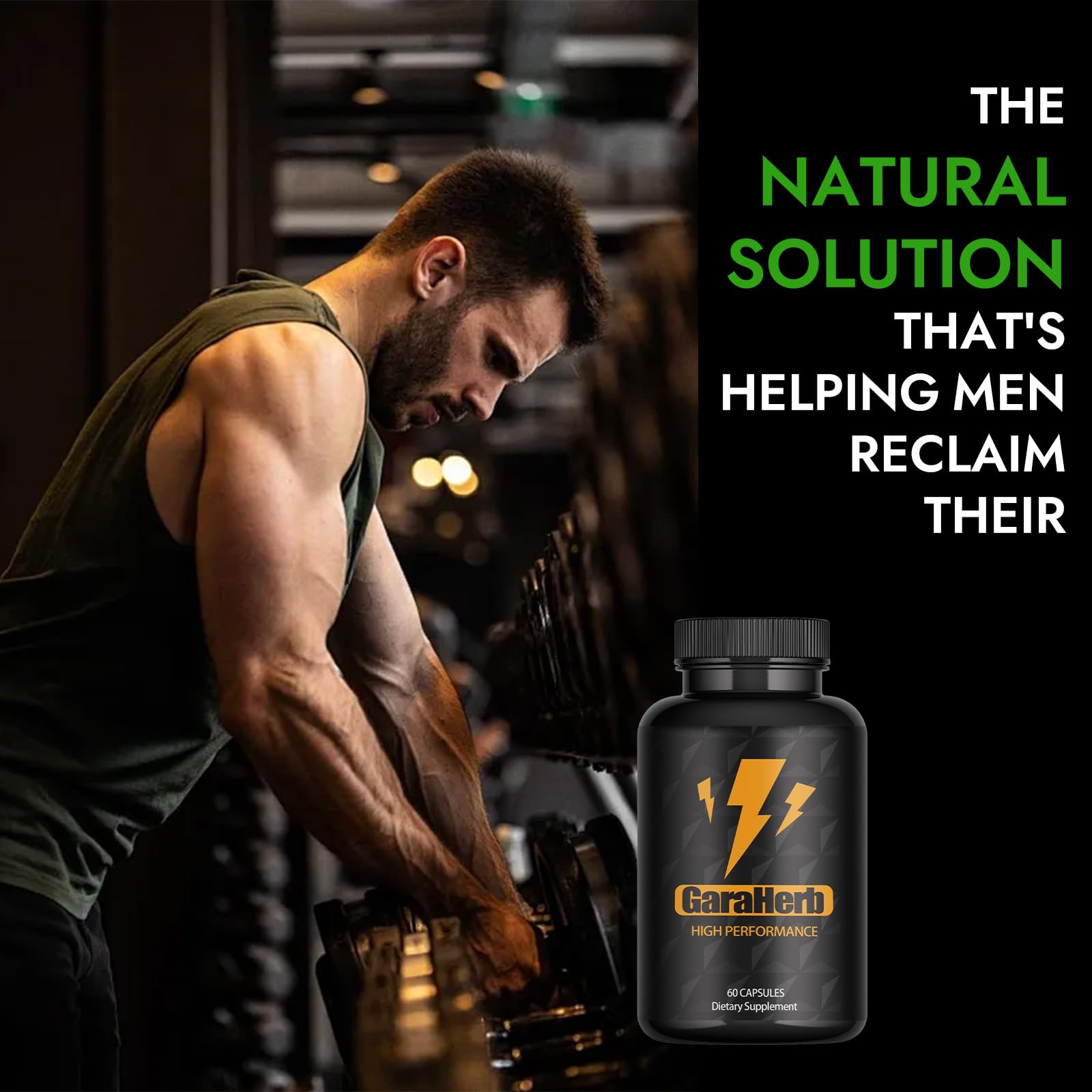 Balmbare GaraHerb capsules bottle back, shows dosage guidance for consistent use.