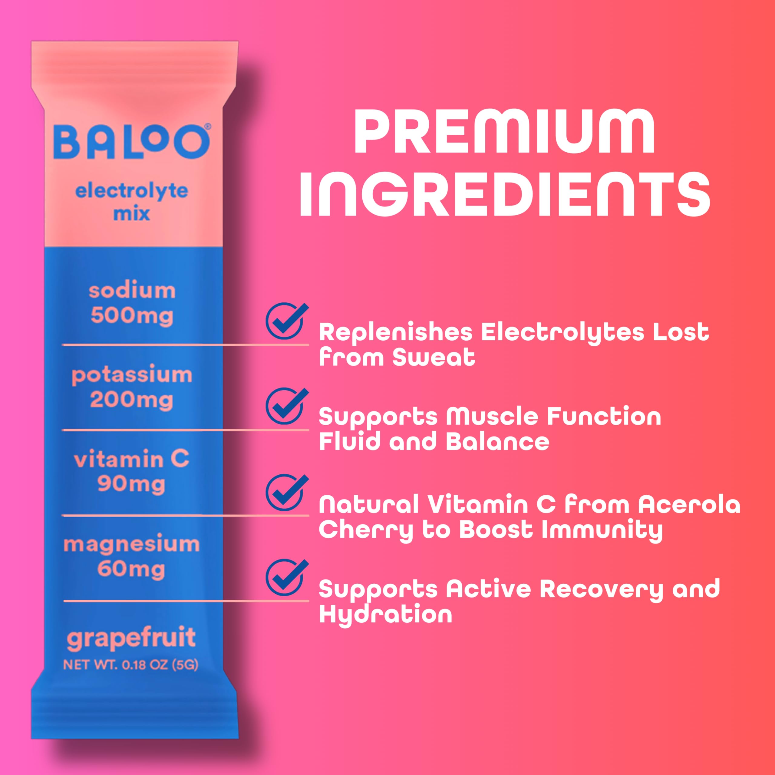 Baloo Grapefruit Electrolytes label close-up showing clean ingredients.