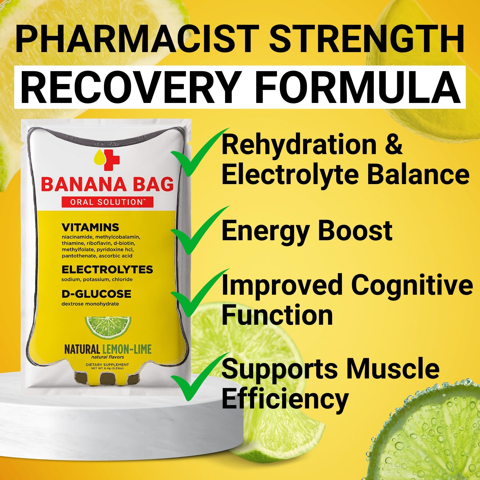 Banana Bag packets dissolve in water for quick electrolyte replenishment.